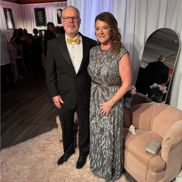 Mac Duggal Silver and Gold Embellished Dress - Picture 5 of 5